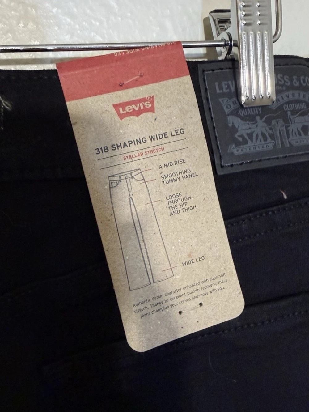 Levi’s 318 Shaping Wide Leg Women's Jeans Black Size 31 NWT - Picture 5 of 6